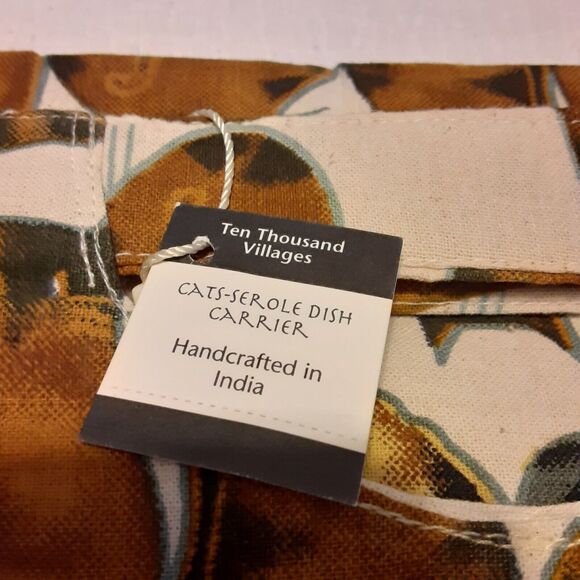 Ten Thousand Villages Cats Casserole Holder Whimsical Hand crafted NWT - Picture 6 of 9